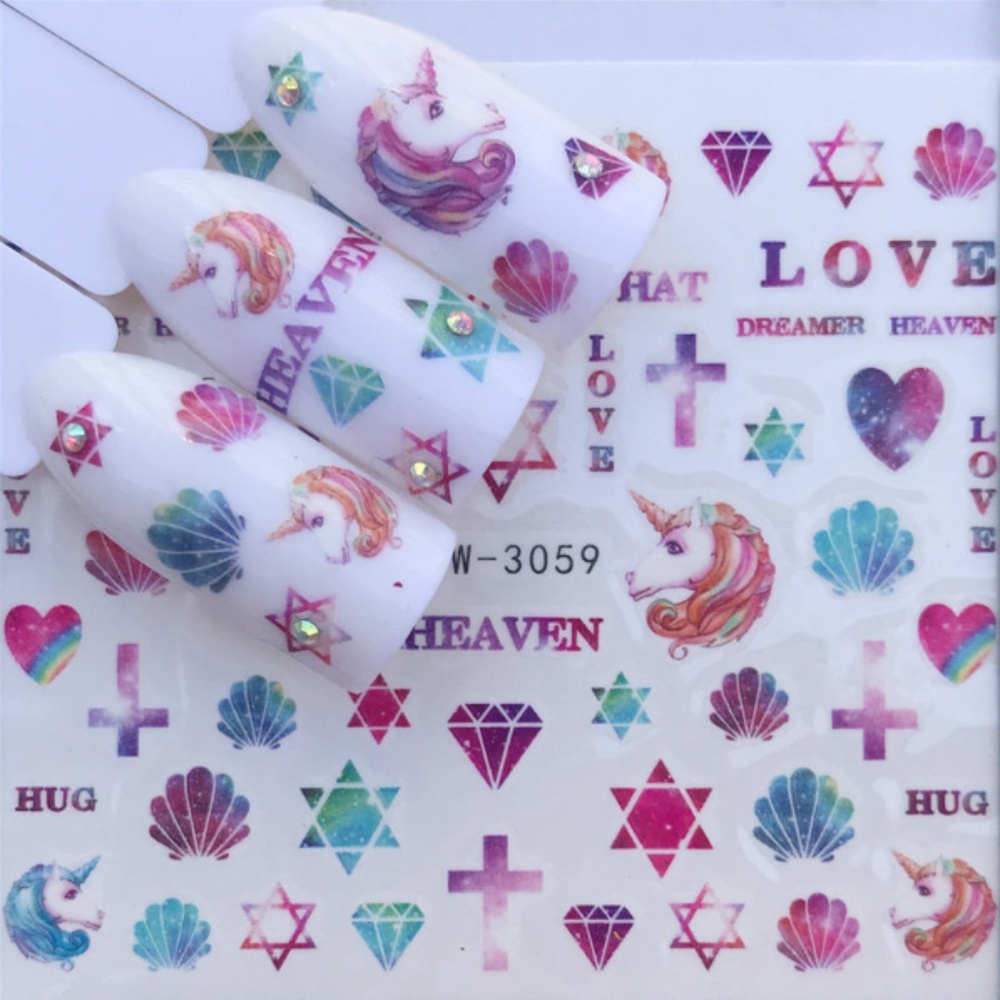 💐4/$16💐 Mermaid Unicorn Crystal Nail Decals